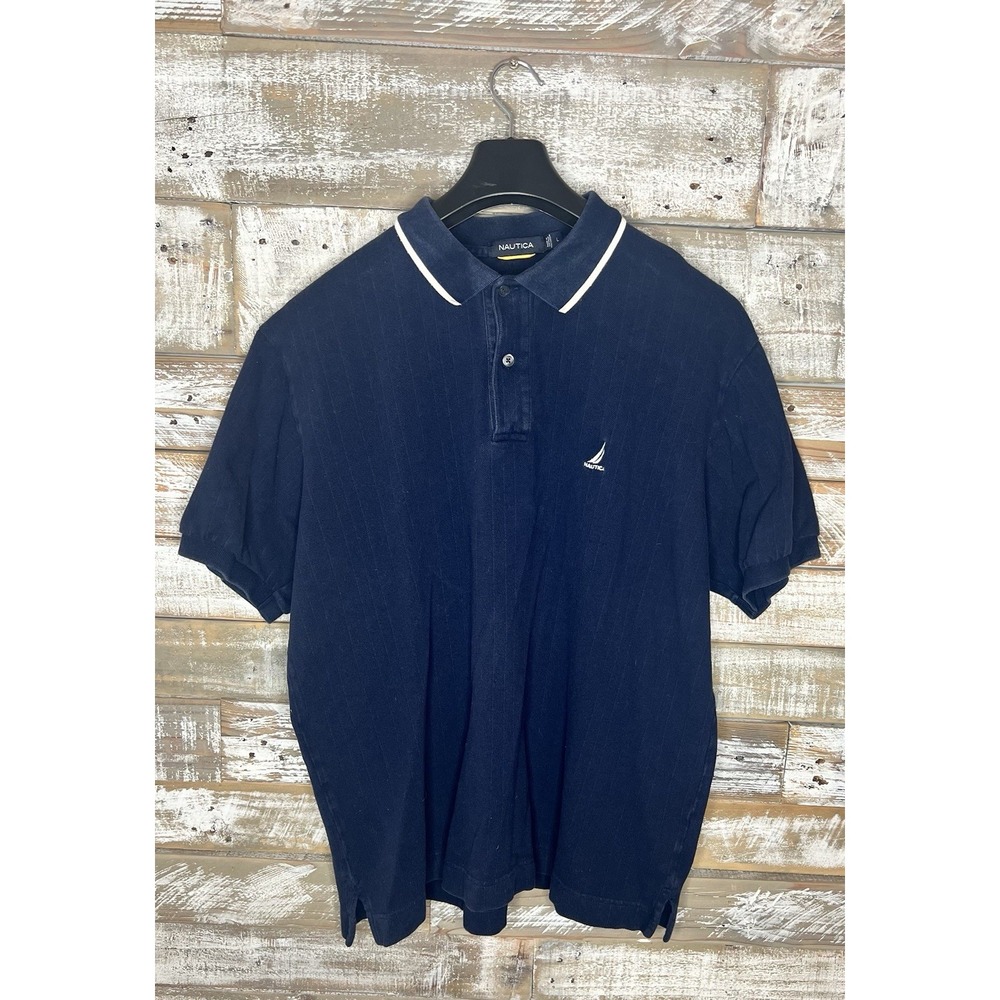 Nautica Mens Blue‎ Polo Shirt L